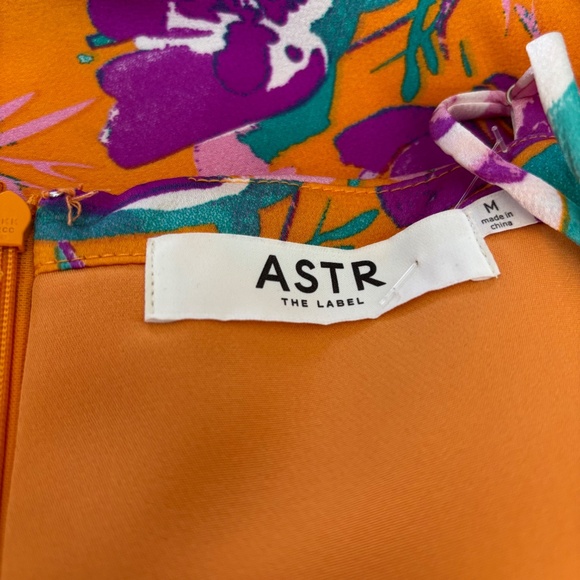ASTR the Label Cerinthe Satin Floral Mini Dress in Orange - Picture 14 of 17